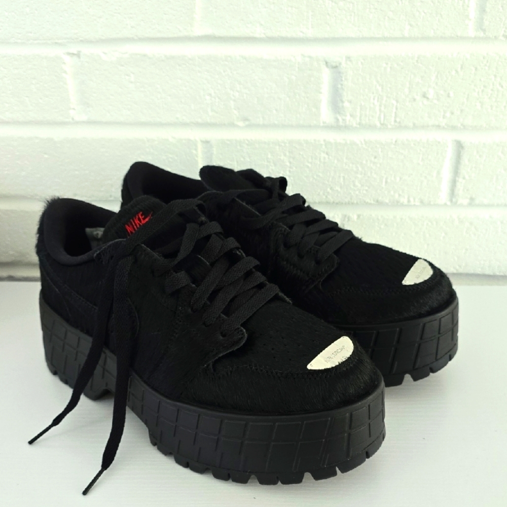 Jordan Black Platform Shoes with Red Accents